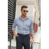 imageCOOFANDY Mens Stretch Dress Shirts Long Sleeve Button Down Shirt Regular Fit Formal Business ShirtsBlue Pattern