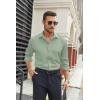 imageCOOFANDY Mens Stretch Dress Shirts Long Sleeve Button Down Shirt Regular Fit Formal Business ShirtsLight Greenflower
