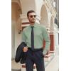 imageCOOFANDY Mens Stretch Dress Shirts Long Sleeve Button Down Shirt Regular Fit Formal Business ShirtsLight Greenflower