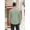 imageCOOFANDY Mens Stretch Dress Shirts Long Sleeve Button Down Shirt Regular Fit Formal Business ShirtsLight Greenflower