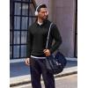 imageCOOFANDY Quarter Zip Pullover Men Long Sleeve Sweatshirts for Men Fleece Sweater FallBlack
