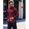imageCOOFANDY Quarter Zip Pullover Men Long Sleeve Sweatshirts for Men Fleece Sweater FallDark Red