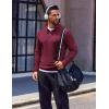 imageCOOFANDY Quarter Zip Pullover Men Long Sleeve Sweatshirts for Men Fleece Sweater FallDark Red