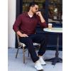 imageCOOFANDY Quarter Zip Pullover Men Long Sleeve Sweatshirts for Men Fleece Sweater FallDark Red