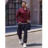 imageCOOFANDY Quarter Zip Pullover Men Long Sleeve Sweatshirts for Men Fleece Sweater FallDark Red