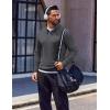 imageCOOFANDY Quarter Zip Pullover Men Long Sleeve Sweatshirts for Men Fleece Sweater FallHeather Grey