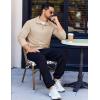 imageCOOFANDY Quarter Zip Pullover Men Long Sleeve Sweatshirts for Men Fleece Sweater FallKhaki
