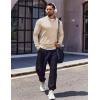 imageCOOFANDY Quarter Zip Pullover Men Long Sleeve Sweatshirts for Men Fleece Sweater FallKhaki
