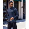 imageCOOFANDY Quarter Zip Pullover Men Long Sleeve Sweatshirts for Men Fleece Sweater FallNavy Blue