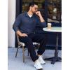 imageCOOFANDY Quarter Zip Pullover Men Long Sleeve Sweatshirts for Men Fleece Sweater FallNavy Blue
