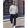 imageCOOFANDY Quarter Zip Pullover Men Long Sleeve Sweatshirts for Men Fleece Sweater FallWhite