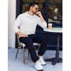 imageCOOFANDY Quarter Zip Pullover Men Long Sleeve Sweatshirts for Men Fleece Sweater FallWhite
