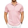 imageCOOFANDY Men Polo Shirts Short Sleeve Quick Drying Athletic Collared Golf Shirts Moisture Wicking TeesDark Pink