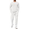 imageCOOFANDY Mens 2 Piece Tracksuit Set Quarter Zip Sweatsuit Athletic Running Suit Sets Long Sleeve Casual OutfitsWhite