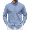 imageCOOFANDY Mens Long Sleeve Button Down Shirt Casual Untucked Shirts for Men Oxford Dress ShirtsOcean Blue