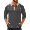imageCOOFANDY Mens Long Sleeve Polo Shirts Casual Button Collared Shirts Raglan Golf T ShirtDark Grey