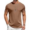 imageCOOFANDY Mens TShirts Short Sleeve Plain Tshirts Casual Crew Neck Basic T Shirt Soft Cooling Fitted Stretch Tee ShirtsBrown