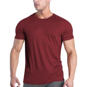 imageCOOFANDY Mens 3 Pack Workout T Shirts Short Sleeve Gym Bodybuilding Muscle Shirt Base Layer Fitness Tee TopsWine Red