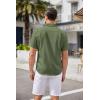 imageCOOFANDY Mens Casual Button Down Shirts Short Sleeve Summer Beach Shirt Cuban Vacation Textured Shirts with PocketArmy Green