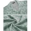 imageCOOFANDY Mens Casual Button Down Shirts Short Sleeve Summer Beach Shirt Cuban Vacation Textured Shirts with PocketLeaves Green