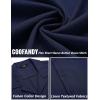 imageCOOFANDY Mens Casual Button Down Shirts Short Sleeve Summer Beach Shirt Cuban Vacation Textured Shirts with PocketNavy