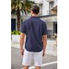 imageCOOFANDY Mens Casual Button Down Shirts Short Sleeve Summer Beach Shirt Cuban Vacation Textured Shirts with PocketNavy