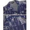 imageCOOFANDY Mens Casual Button Down Shirts Short Sleeve Summer Beach Shirt Cuban Vacation Textured Shirts with PocketSpaceship Navy