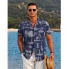imageCOOFANDY Mens Casual Button Down Shirts Short Sleeve Summer Beach Shirt Cuban Vacation Textured Shirts with PocketSpaceship Navy