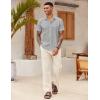 imageCOOFANDY Mens Linen Casual Short Sleeve Shirt Button Down Summer Beach ShirtsLight Grey