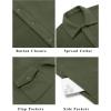 imageCOOFANDY Mens Polar Fleece Shirt Jacket Long Sleeve Casual Button Down Shirts Shacket with PocketsArmy Green
