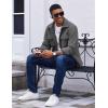 imageCOOFANDY Mens Polar Fleece Shirt Jacket Long Sleeve Casual Button Down Shirts Shacket with PocketsGray