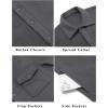 imageCOOFANDY Mens Polar Fleece Shirt Jacket Long Sleeve Casual Button Down Shirts Shacket with PocketsGray