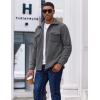 imageCOOFANDY Mens Polar Fleece Shirt Jacket Long Sleeve Casual Button Down Shirts Shacket with PocketsGray