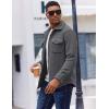 imageCOOFANDY Mens Polar Fleece Shirt Jacket Long Sleeve Casual Button Down Shirts Shacket with PocketsGray