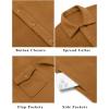 imageCOOFANDY Mens Polar Fleece Shirt Jacket Long Sleeve Casual Button Down Shirts Shacket with PocketsLight Brown