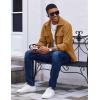 imageCOOFANDY Mens Polar Fleece Shirt Jacket Long Sleeve Casual Button Down Shirts Shacket with PocketsLight Brown