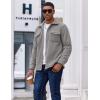 imageCOOFANDY Mens Polar Fleece Shirt Jacket Long Sleeve Casual Button Down Shirts Shacket with PocketsLight Gray