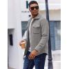 imageCOOFANDY Mens Polar Fleece Shirt Jacket Long Sleeve Casual Button Down Shirts Shacket with PocketsLight Gray