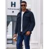 imageCOOFANDY Mens Polar Fleece Shirt Jacket Long Sleeve Casual Button Down Shirts Shacket with PocketsNavy Blue