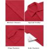 imageCOOFANDY Mens Polar Fleece Shirt Jacket Long Sleeve Casual Button Down Shirts Shacket with PocketsRed