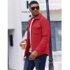 imageCOOFANDY Mens Polar Fleece Shirt Jacket Long Sleeve Casual Button Down Shirts Shacket with PocketsRed