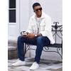 imageCOOFANDY Mens Polar Fleece Shirt Jacket Long Sleeve Casual Button Down Shirts Shacket with PocketsWhite