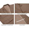 imageCOOFANDY Mens 2 Piece Linen Suits Set Regular Fit Casual Lightweight Blazer Jacket and PantsBrown