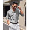 imageCOOFANDY Mens Long Sleeve Oxford Dress Shirts Chambray Button Down Shirt Casual Band Collar ShirtsLight Grey