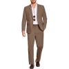 imageCOOFANDY Mens 2 Piece Linen Suits Set Regular Fit Casual Lightweight Blazer Jacket and PantsBrown