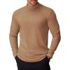 imageCOOFANDY Mens Mock Turtleneck Long Sleeve Shirts Basic Thermal Turtle Neck Undershirt Lightweight Pullover Sweaters TopLight Brown