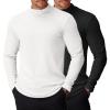 imageCOOFANDY Mens Mock Turtleneck Long Sleeve Shirts Basic Thermal Turtle Neck Undershirt Lightweight Pullover Sweaters TopTwo Pack  BlackWhite