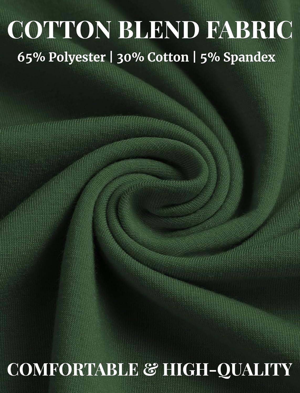 imageCOOFANDY Mens Cotton Hipster Hip Hop Longline Crewneck T Shirts Casual Long Sleeve Tees Curved Hem Gym ShirtsOne Piece Dark Green