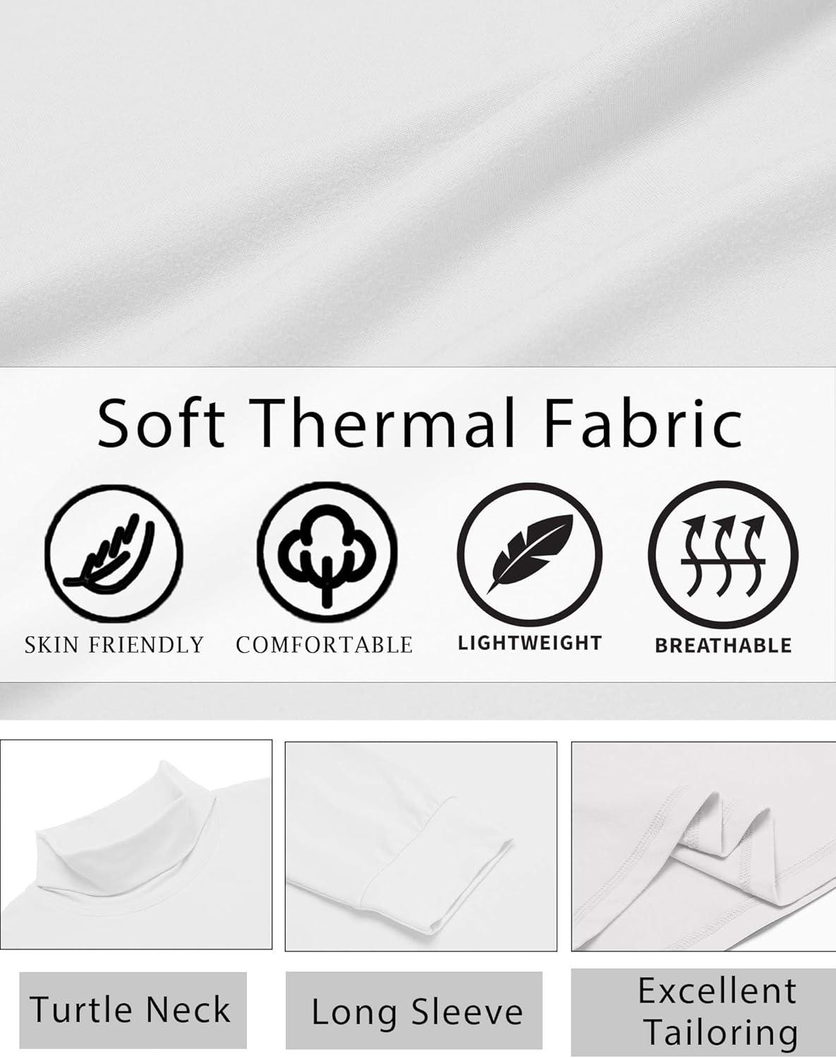 imageCOOFANDY Mens Turtleneck T Shirt Long Sleeve Pullover Sweater Slim Fit Lightweight Thermal Undershirt TopsWhite