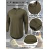 imageCOOFANDY Mens Cotton Hipster Hip Hop Longline Crewneck T Shirts Casual Long Sleeve Tees Curved Hem Gym ShirtsOne Piece Army Green